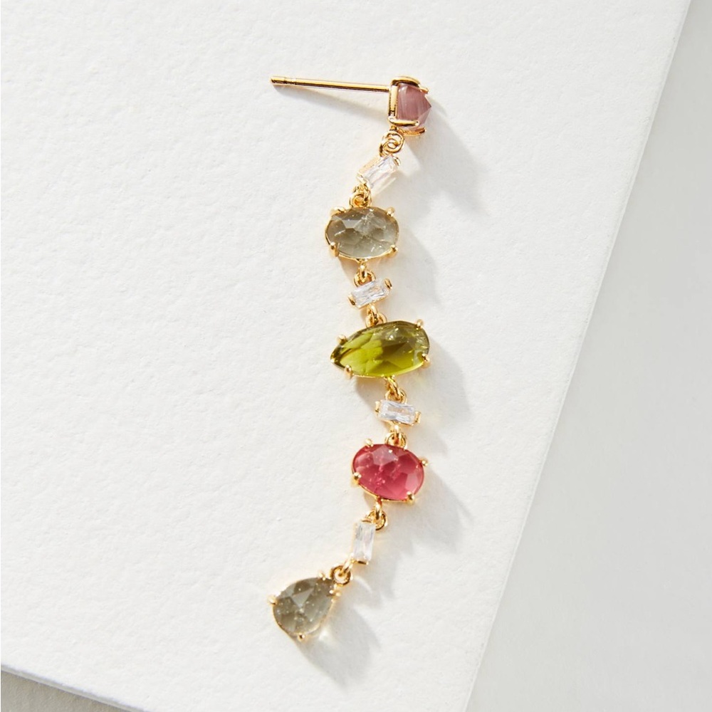 New Anthropologie Gatsby Drop Crystal Earrings - Picture 2 of 6